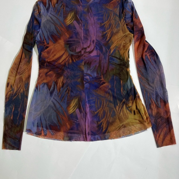 Colorful Abstract Elana Kattan Long Sleeve Mesh Top - Picture 5 of 5